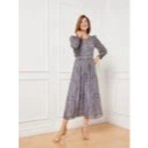 NWT Talbots Plus Smocked Fit & Flare Leopard Print Maxi Dress Women's 20W